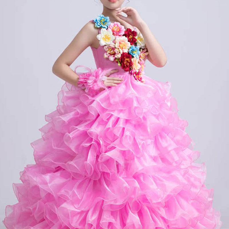 Luxurious Cute Baby Girl Fluffy Christmas Dress Toddler Birthday Beauty Pageant Princess Dress