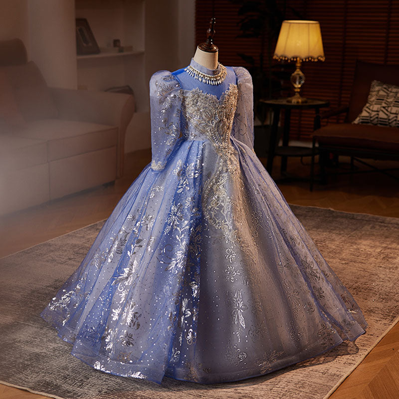 Elegant Baby Girls Blue Long Sleeve Embroidered Evening Dress ToddlerGirls Pageant Dresses, Purple / 11-12 Years (160cm) Elegant Baby Girls Blue Long Sleeve Embroidered Evening Dress ToddlerGirls Pageant Dresses, Purple / 11-12 Years (160cm)