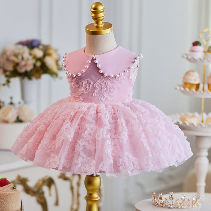 Girls Birthday Dress Baby Pink Party Princess Dress