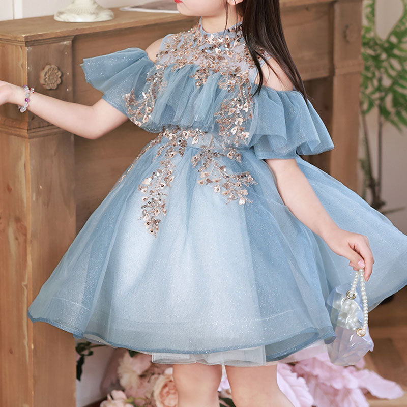 Baby Girl Birthday Party Hidden Zipper Puffy Princess Dress