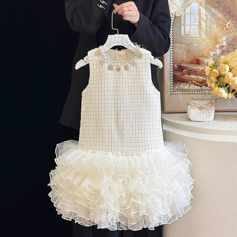 Girls' Cute Autumn Birthday Dress Bottoming Shirt Two-piece Set