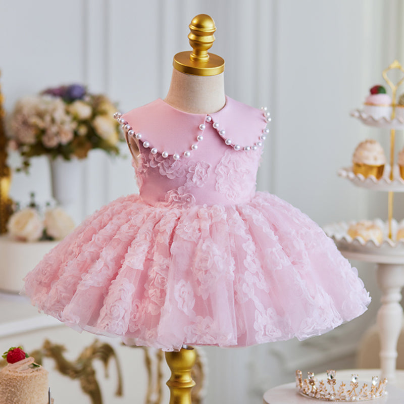 Girls Birthday Dress Baby Pink Party Princess Dress