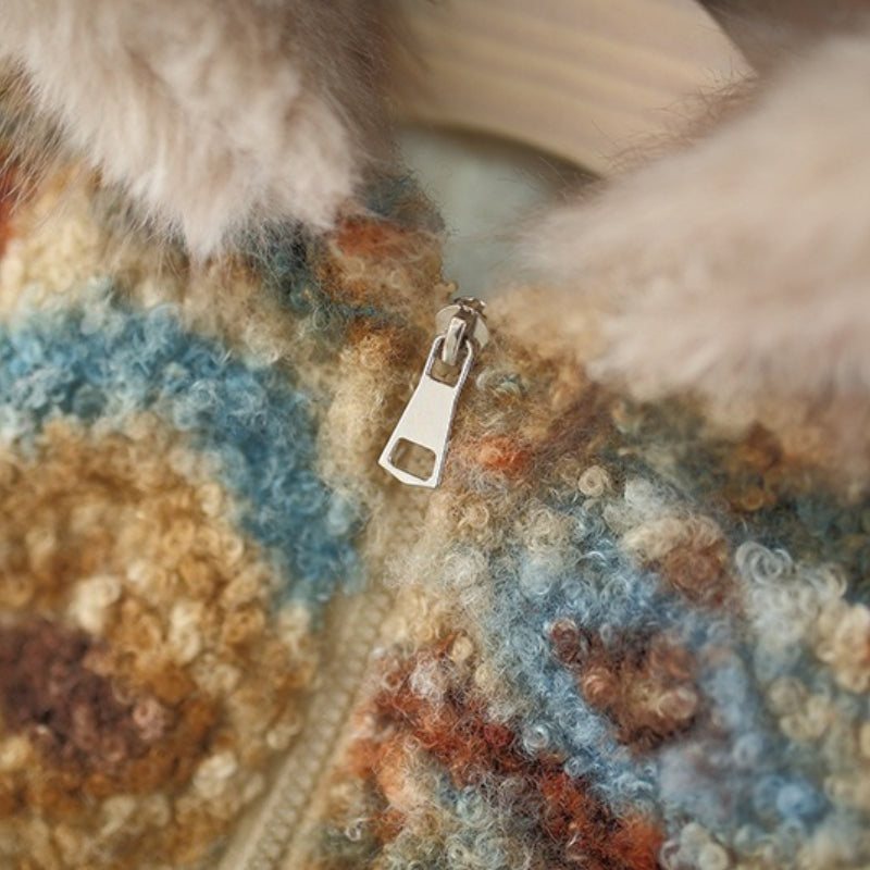 Girls Winter Warm Retro Cartoon Coat