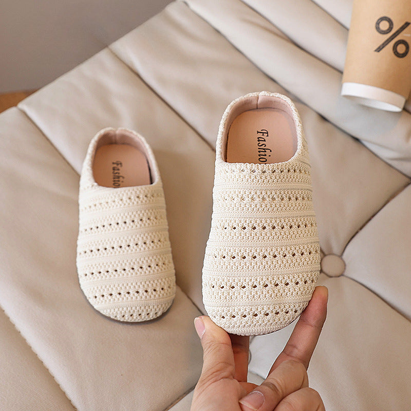 Girls' Woven Toe Summer New Beach Shoes Slip-on Sandals