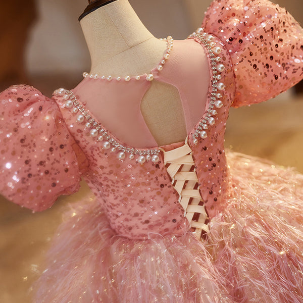 Elegant Baby Girl Sequin Princess Dress Toddler Baptism Dresses