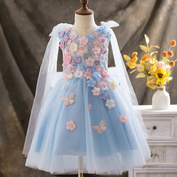 Luxurious Baby Girl Butterfly Beauty Pageant Dress Toddler Birthday Dresses