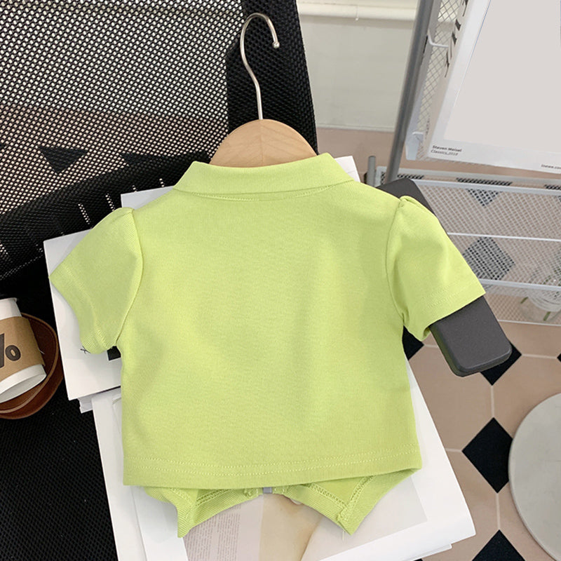 Cute Baby Girl Zipper Top and Shorts Two-piece Set