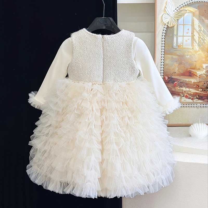Girls' Autumn Birthday Cake Princess Dress Bottoming Shirt Two-Piece Set