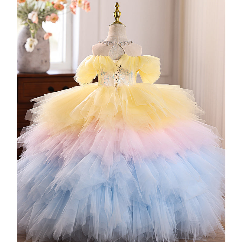 Girls Elegant Ball Gowns Girls Birthday Princess Dress Flower Girl Wedding Dress