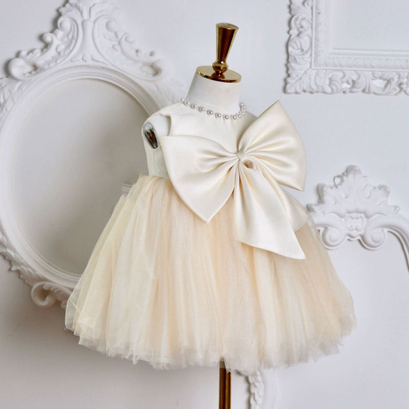 Cute Girls  Big Bow Puffy Dress Toddler First Communion Princess Dress