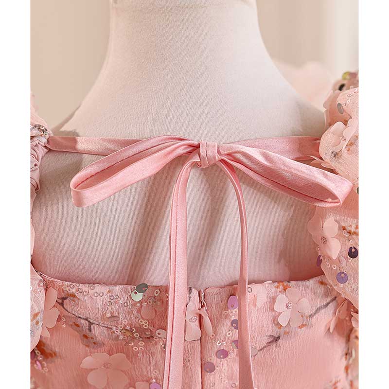 Girls Birthday Dress Girls Pink Sequin Princess Dress Children's Party Dress