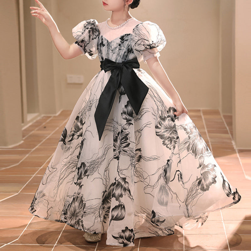 Children's Birthday Princess Dress Girls Puff Sleeve Dress