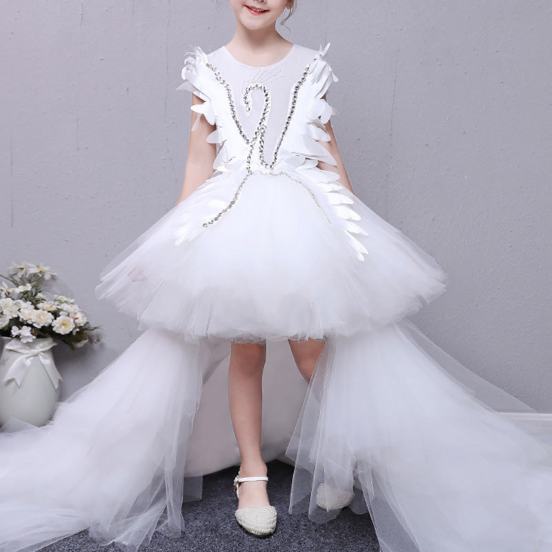 Baby Girl  Fluffy Dress Costumes Peacock Dress Toddler Birthday Princess Dress