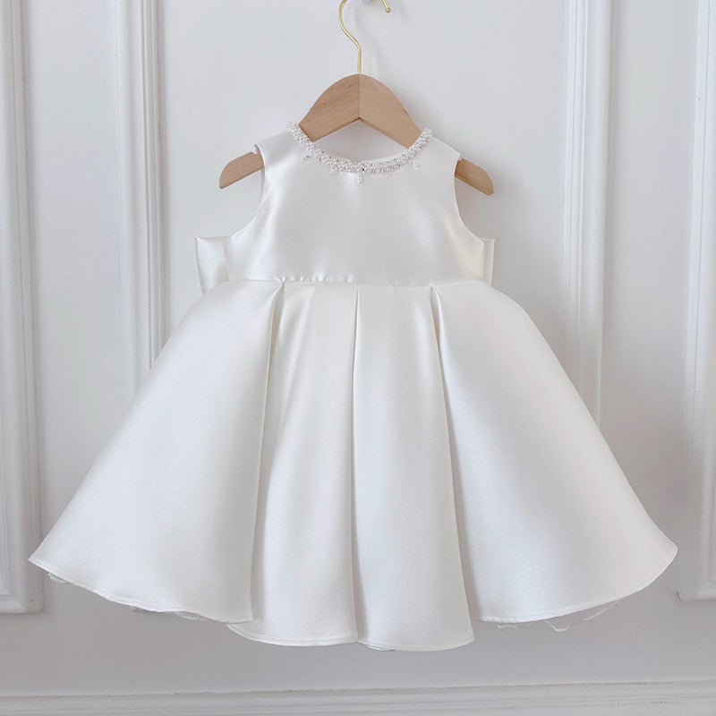 Elegant Baby Girl White Shawl First Communion Dress Toddler Christening Dress