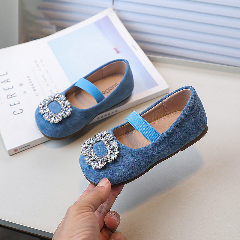Girls Rhinestone Princess Shoes Cute Bow Shoes