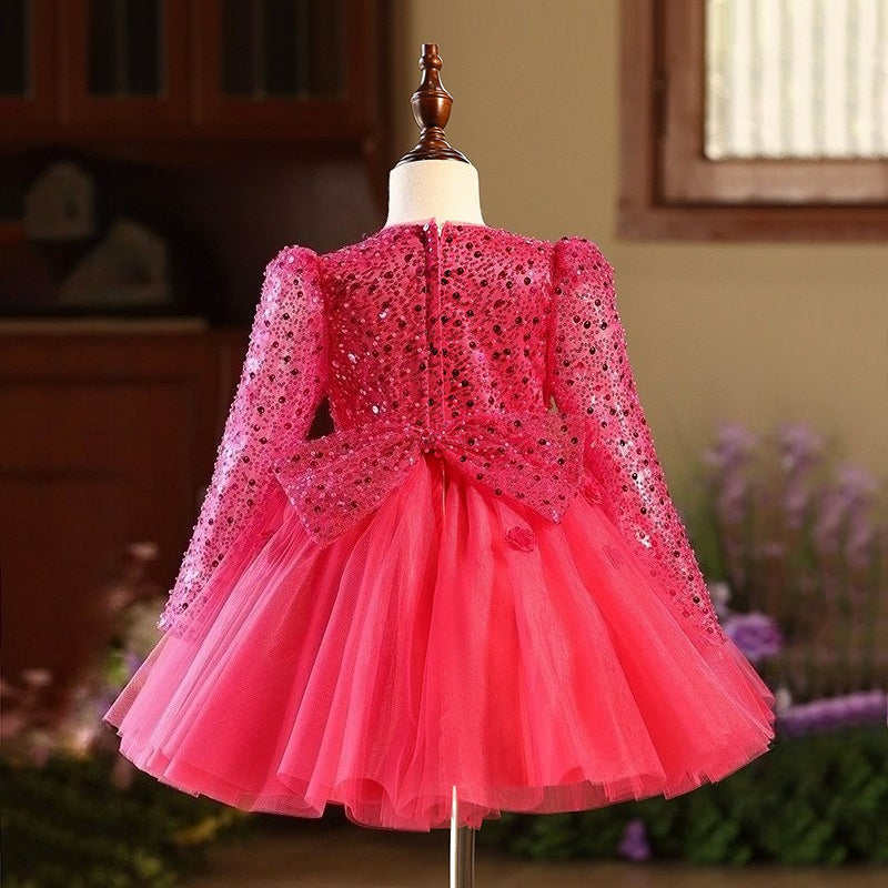 Girls' Sequined Birthday Dress Girls' Christmas Princess Dress Girls' New Year Dress