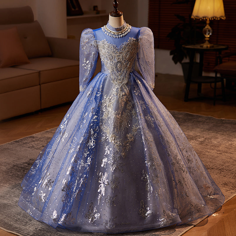 Elegant Baby Girls Blue Long Sleeve Embroidered Evening Dress ToddlerGirls Pageant Dresses, Purple / 11-12 Years (160cm) Elegant Baby Girls Blue Long Sleeve Embroidered Evening Dress ToddlerGirls Pageant Dresses, Purple / 11-12 Years (160cm)