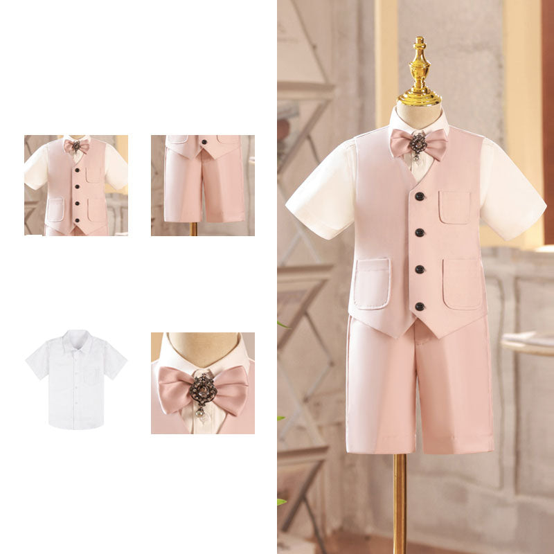 Baby Boys Summer Gentleman Pink Outfits Suits