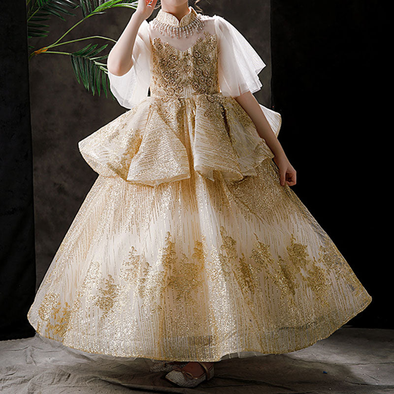 Gorgeous Flower Girl Dress Wedding Birthday Party Back Strap Design Cake Princess Dress
