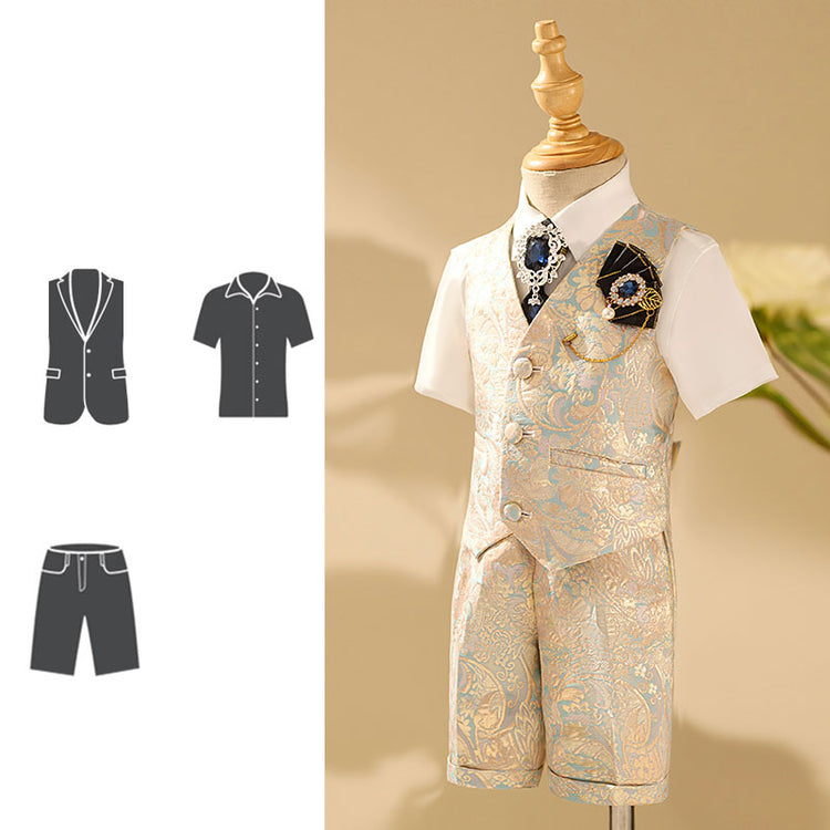 BOY SUMMER SHOW BABY'S FORMAL BRITISH  SUIT SET