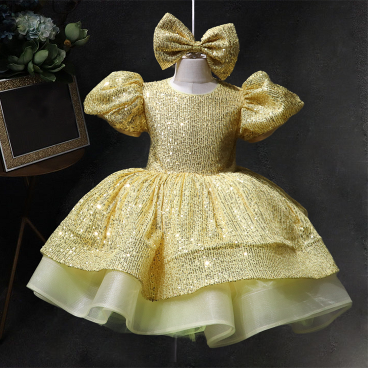 Baby Girl Prom Dress Sequins Beauty Pageant Toddler Birthday Princess Dress