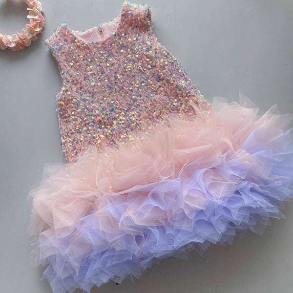 Children's Birthday Sequin Dress Flower Girl Cute Princess Dress