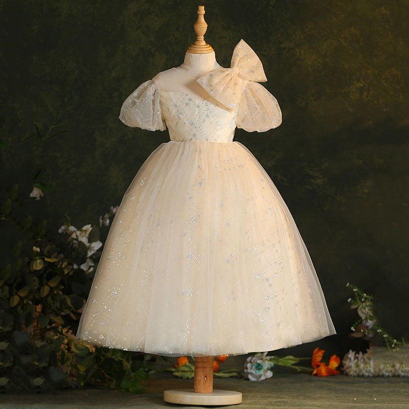 Elegant Baby Girls Puff Sleeve First Communion Dresses Toddler Baptism Dresses, Champagne / 3-4 Years (110cm) Elegant Baby Girls Puff Sleeve First Communion Dresses Toddler Baptism Dresses, Champagne / 3-4 Years (110cm)