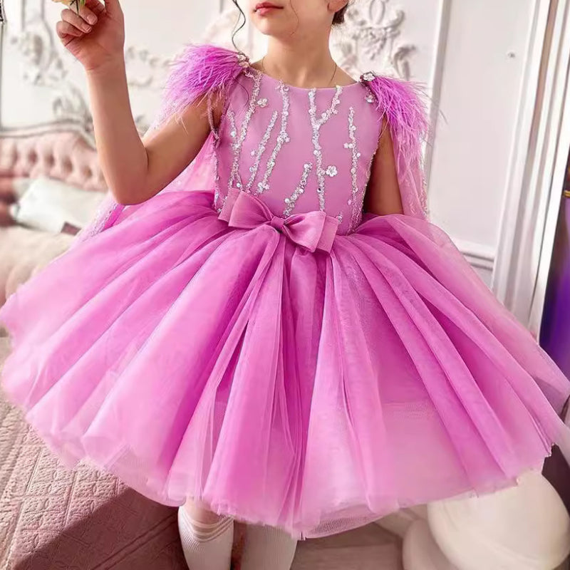 Children's Birthday Bow Dress Girl's Prom Princess Dress