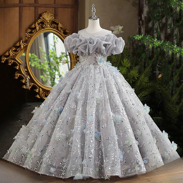 Girls Prom Elegant Dress Flower Girl Birthday Princess Dress