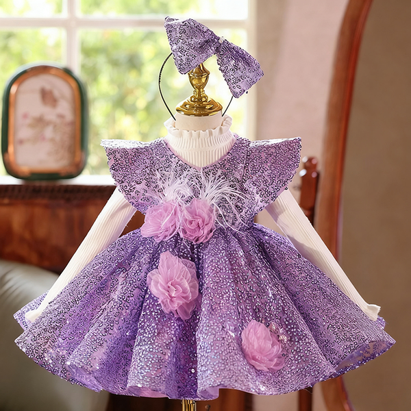 Girls Birthday Dress Children's Sequin Party Dress Flower Girl Princess Dress