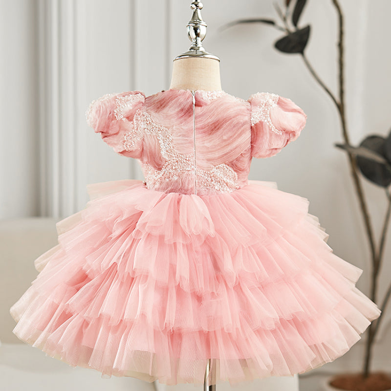 Pink Girl Birthday Princess Dress Flower Girl Wedding Dress