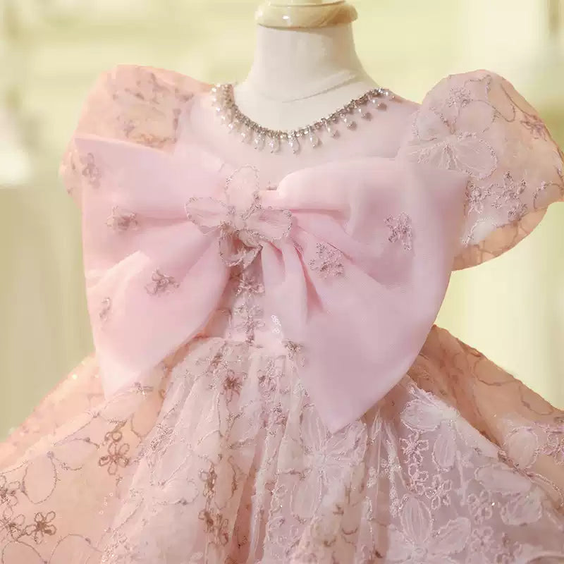 Pink Girl Birthday Princess Dress Flower Girl Wedding Dress