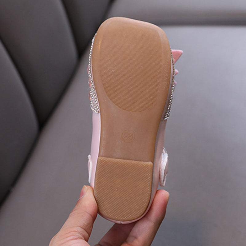 Summer Girls Princess Diamond Leather Shoes