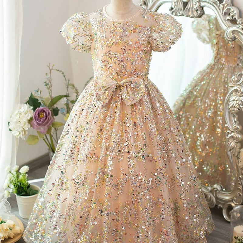 Girls Christmas Princess Dress Flower Girl Sequin Dress Girls Birthday Dress