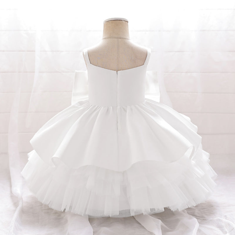 Elegant Baby Girls Sleeveless Big Bow Cake Tutu Toddler Prom Princess Dress