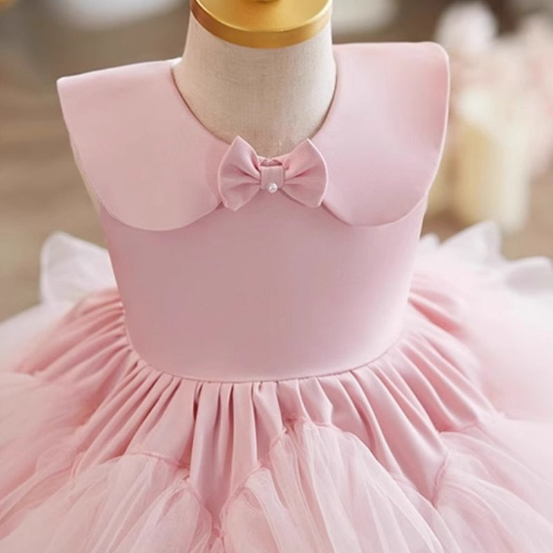 Baby Girl Birthday Pink Dress Girl Party Princess Dress Flower Girl Puffy Dress