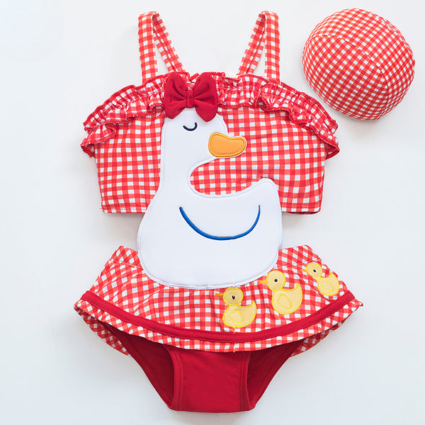 Girls Red New Baby Cute One-Piece Swimsuit
