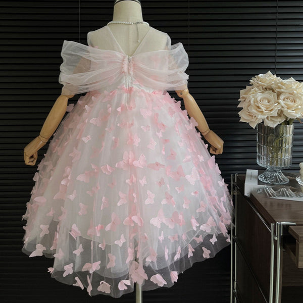 Cute Baby Girl  Butterfly Beauty Pageant Dress Toddler Birthday Princess Dress