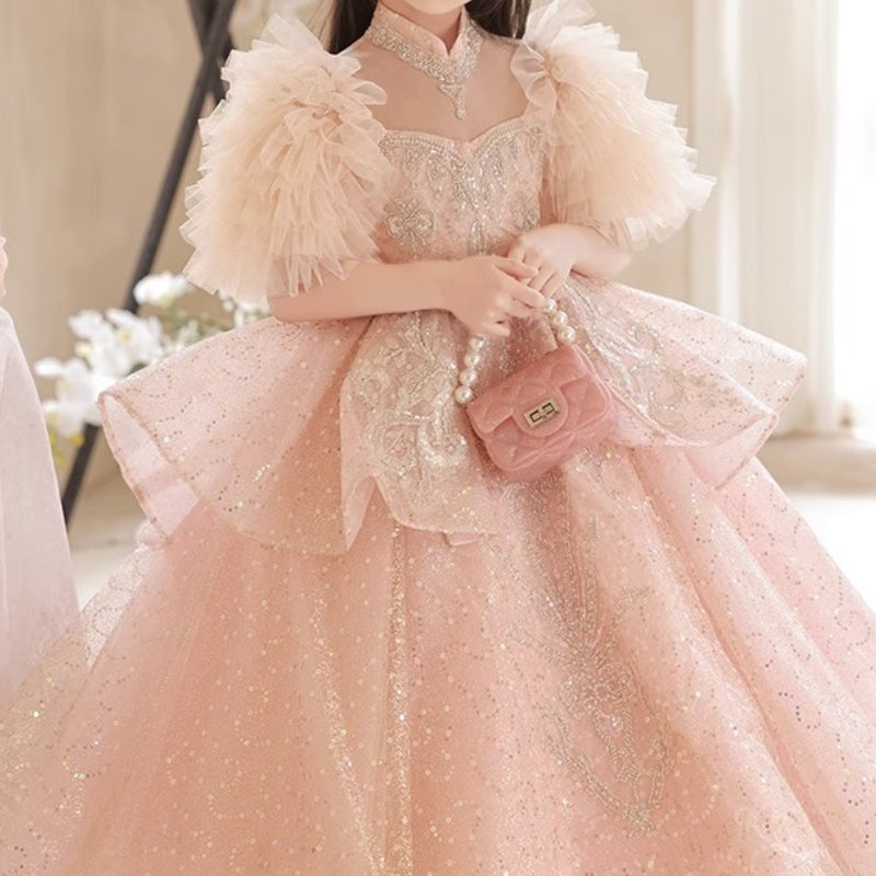 Girls Dress Pink Children's Birthday Princess Dress
