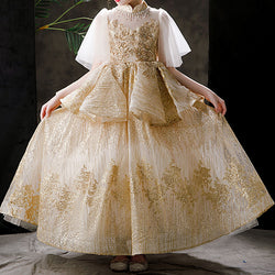 Gorgeous Flower Girl Dress Wedding Birthday Party Back Strap Design Cake Princess Dress