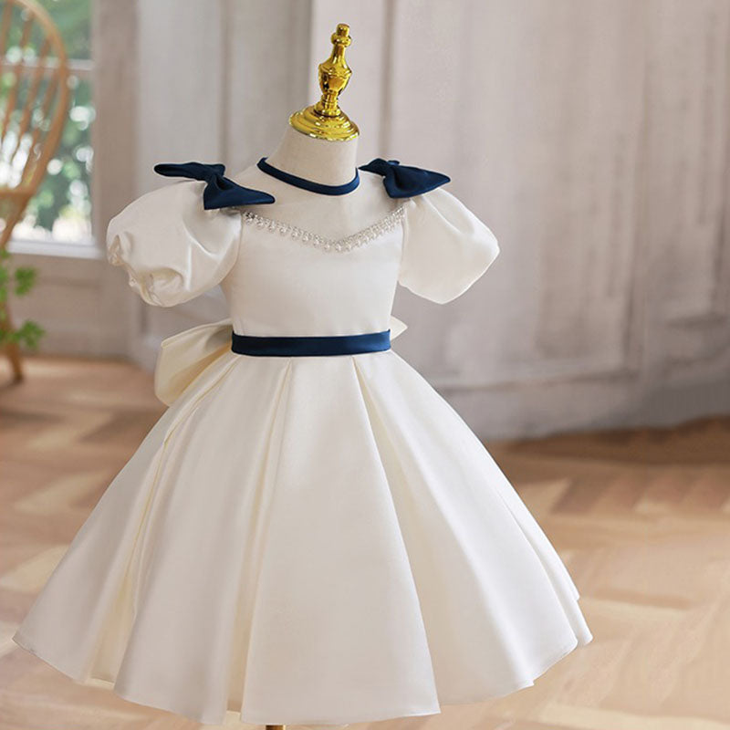 Cute Dress Neckline Pearl Bow-knot Zipper Princess Dress