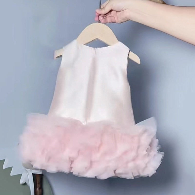 Baby Girl Birthday Pink Dress Flower Girl Wedding Princess Dress