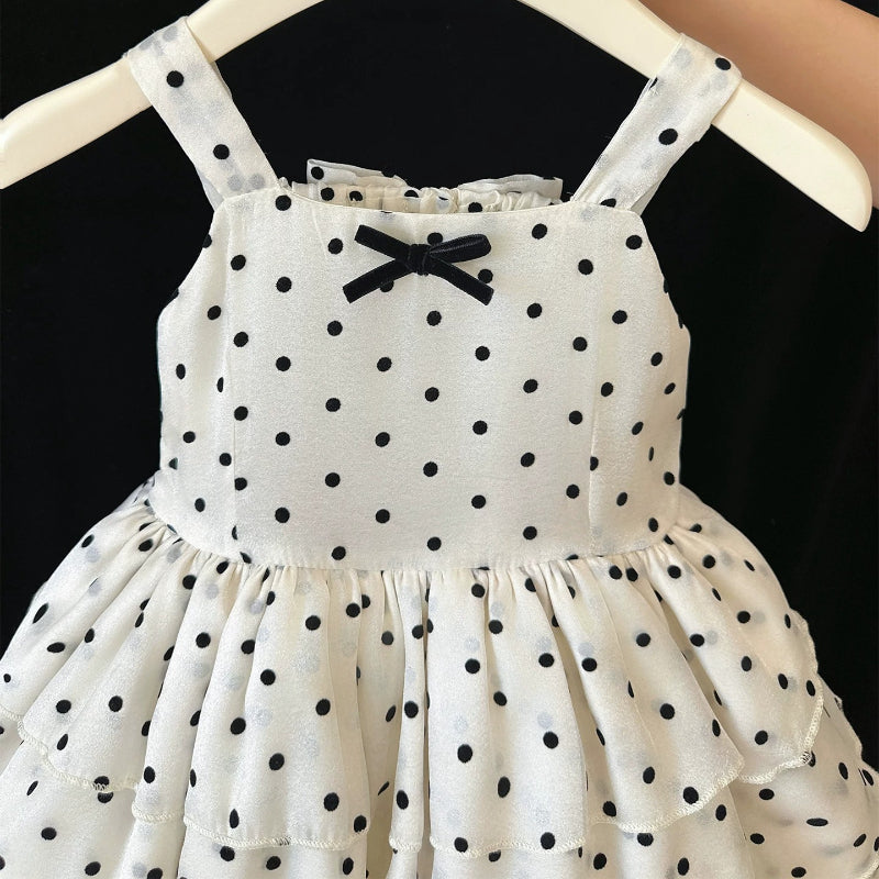 black and white childrens dresses White/black Color-Block Dress for kids back adorned with beaded trim and a satin bow tie Girls' Black Gingham Dress |