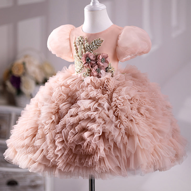 Toddler Prom Dress Girl Summer Pageant Communion Fluffy Cake Princess Dress