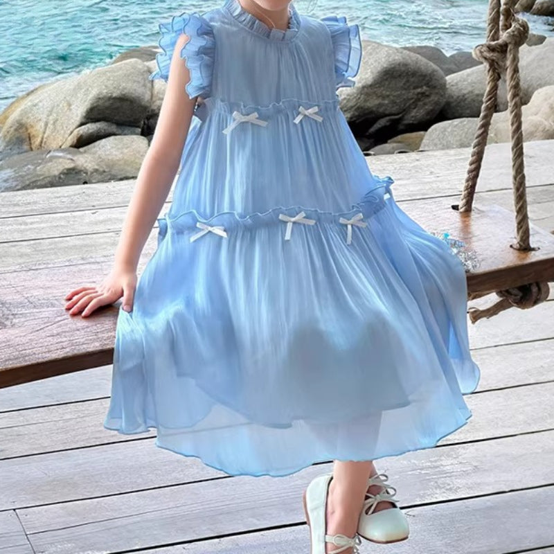 Girls Beach Princess Dress Girls Summer Vacation Dress
