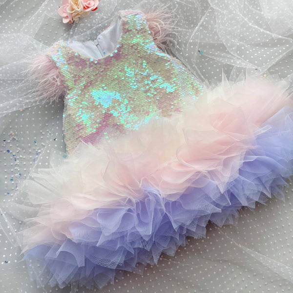 Children's Birthday Sequin Dress Flower Girl Cute Princess Dress