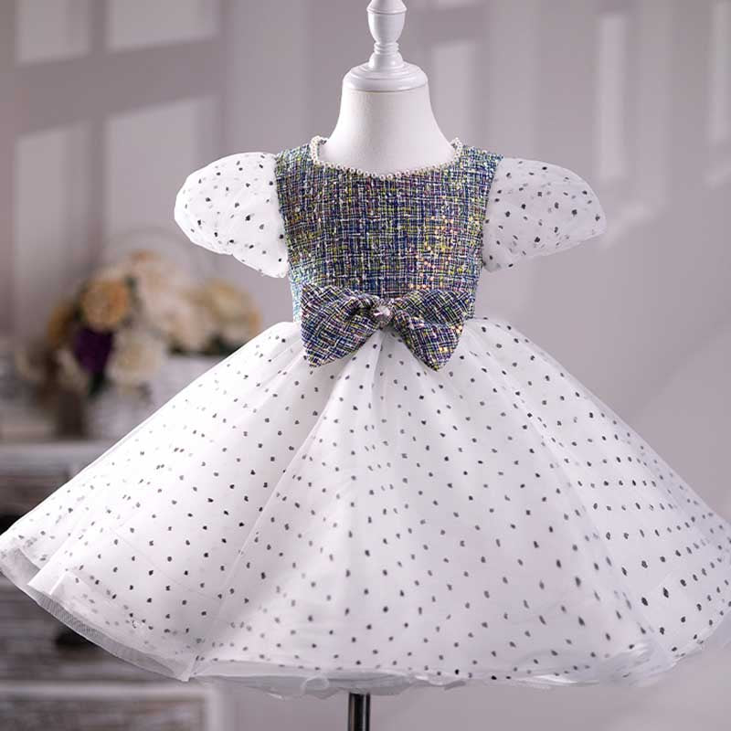 Baby Girl Wedding Birthday Banquet Polka Dot Mesh Princess Dress