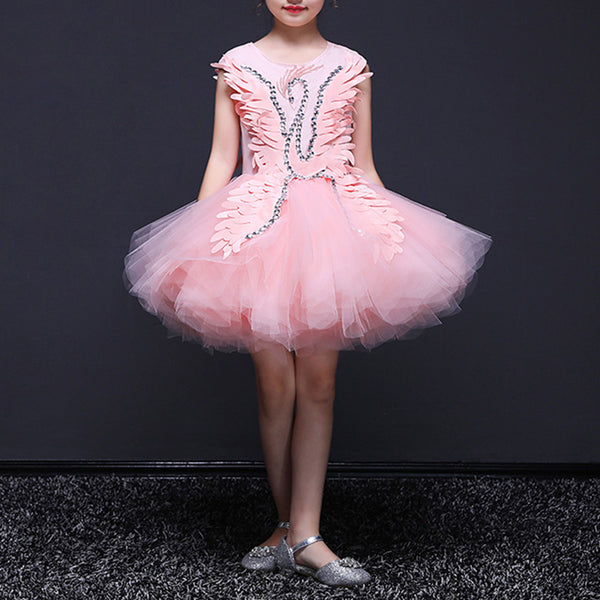 Baby Girl  Fluffy Dress Costumes Peacock Dress Toddler Birthday Princess Dress