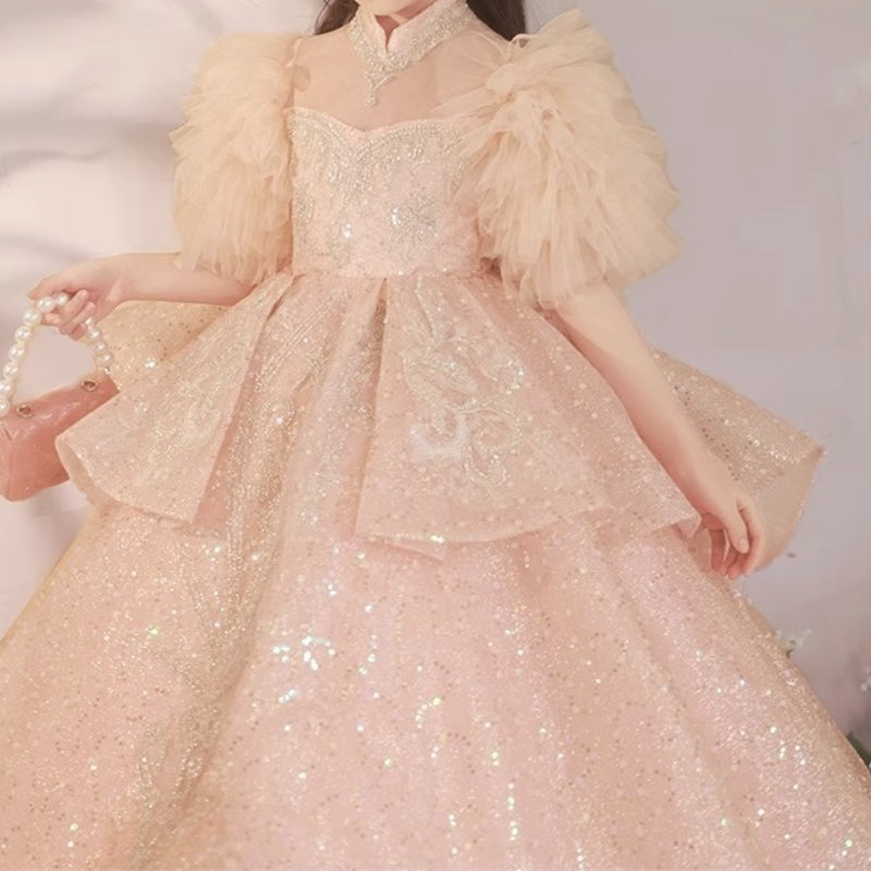 Girls Dress Pink Children's Birthday Princess Dress