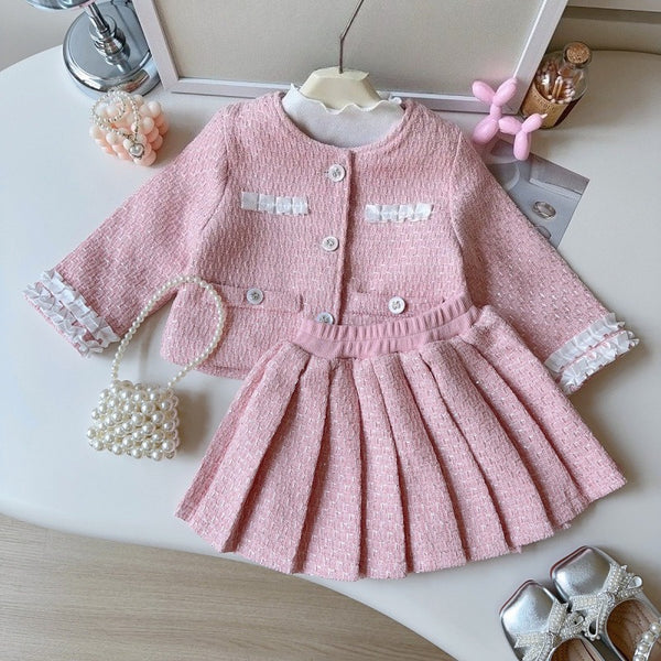 Girls' New Autumn Jacket and Skirt Two-piece Suit